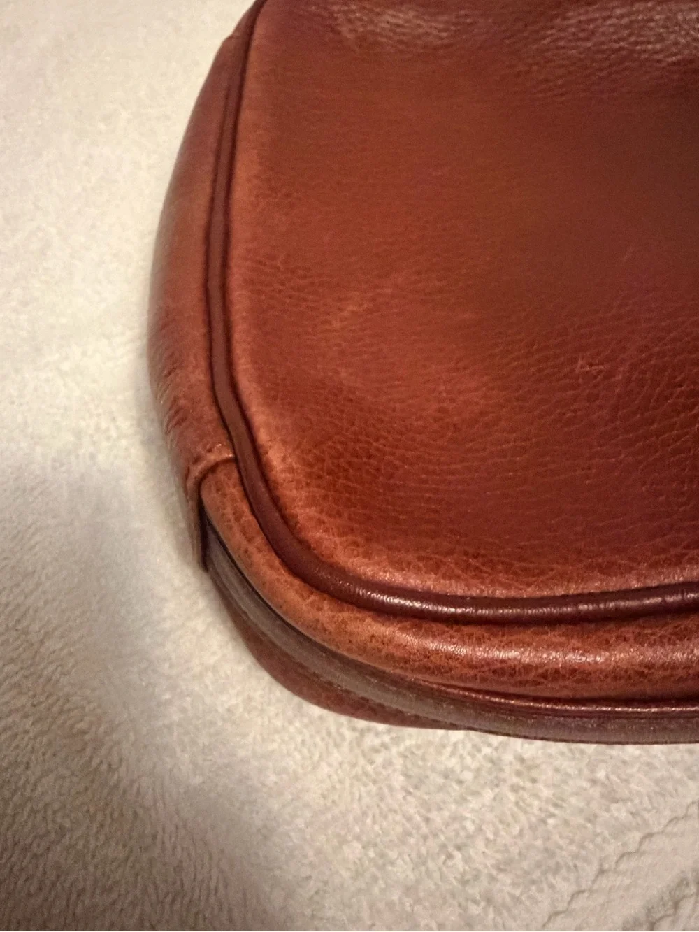 Cartier Brown Leather Messenger Crossbody with Tassel